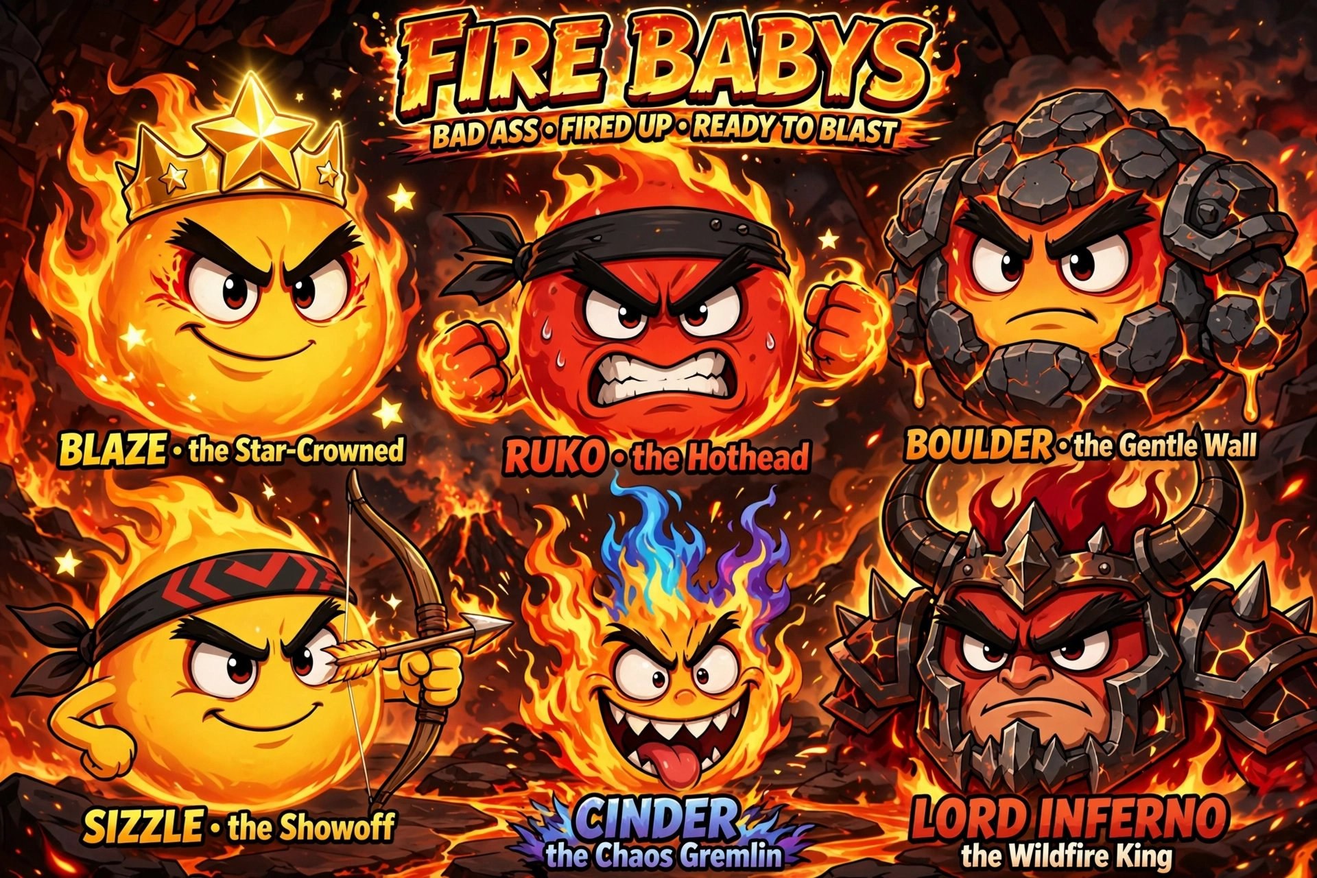 Fire Babys roster poster